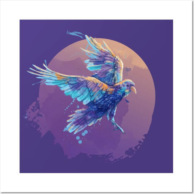 Beyond The Waking World - Raven Digital Painting Wall Art by Flo Art Studio